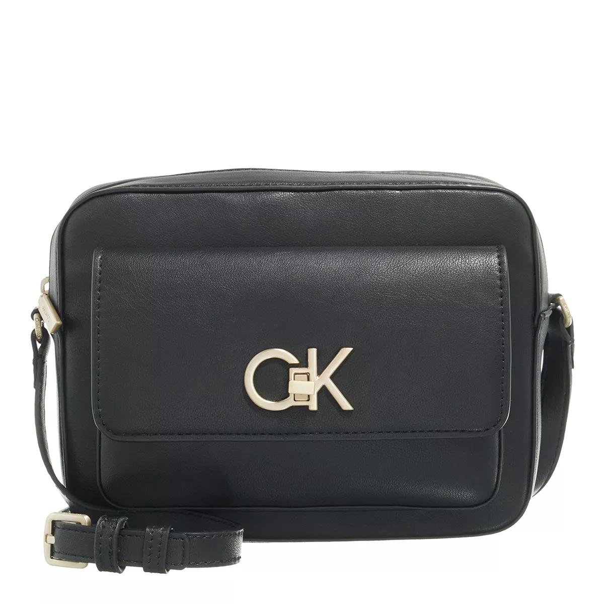 Calvin Klein Umhängetasche - Re-Lock Camera Bag W/Flap - Gr. unisize - in Schwarz - für Damen von Calvin Klein