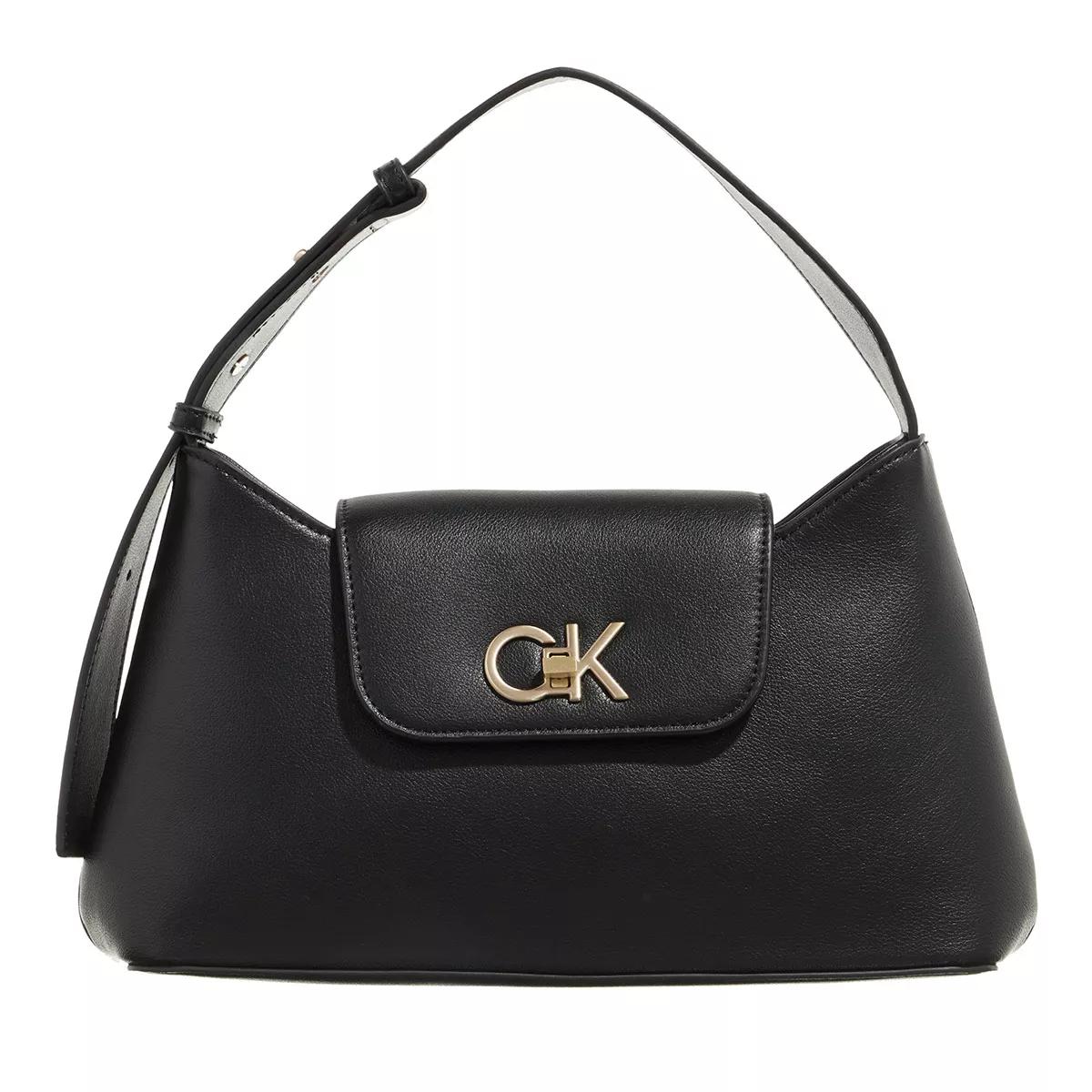 Calvin Klein Umhängetasche - Re Lock Shoulder Bag Md - Gr. unisize - in Schwarz - für Damen von Calvin Klein