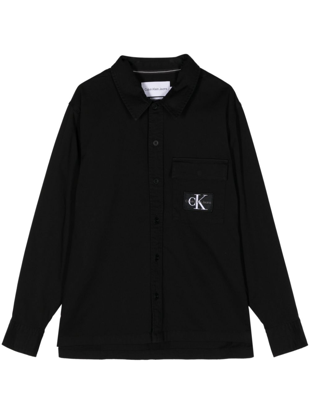 Calvin Klein Utility logo-print buttoned shirt - Black von Calvin Klein