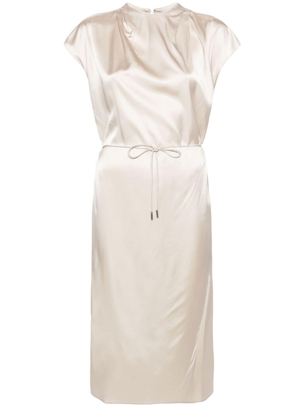 Calvin Klein belted satin midi dress - Neutrals von Calvin Klein