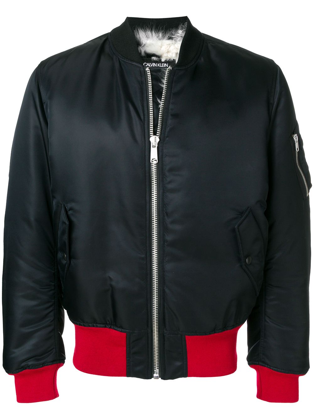 Calvin Klein contrast hem bomber jacket - Blue von Calvin Klein