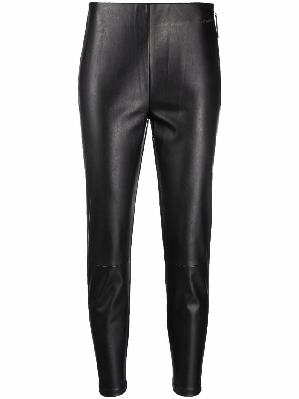 Calvin Klein cropped faux-leather leggings - Black von Calvin Klein