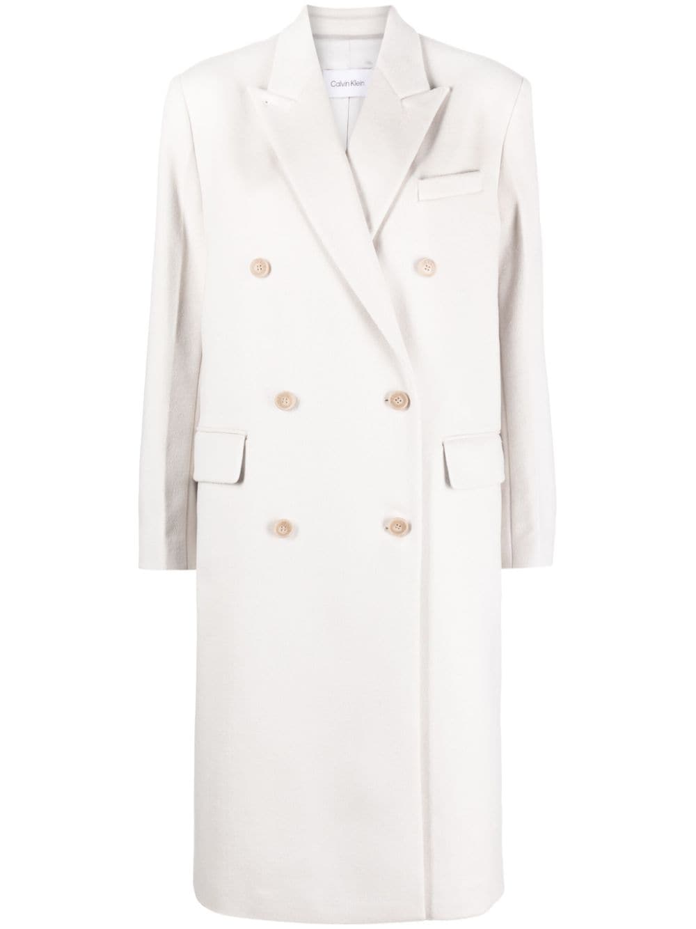 Calvin Klein double-breasted wool-blend coat - Neutrals von Calvin Klein