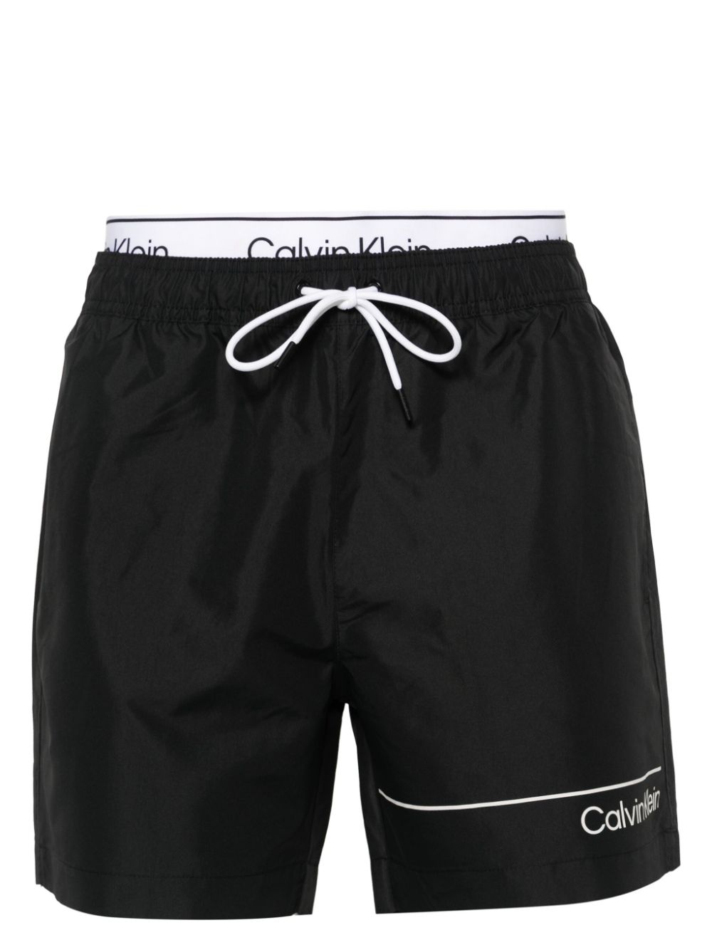 Calvin Klein double-waistband swim shorts - Black von Calvin Klein
