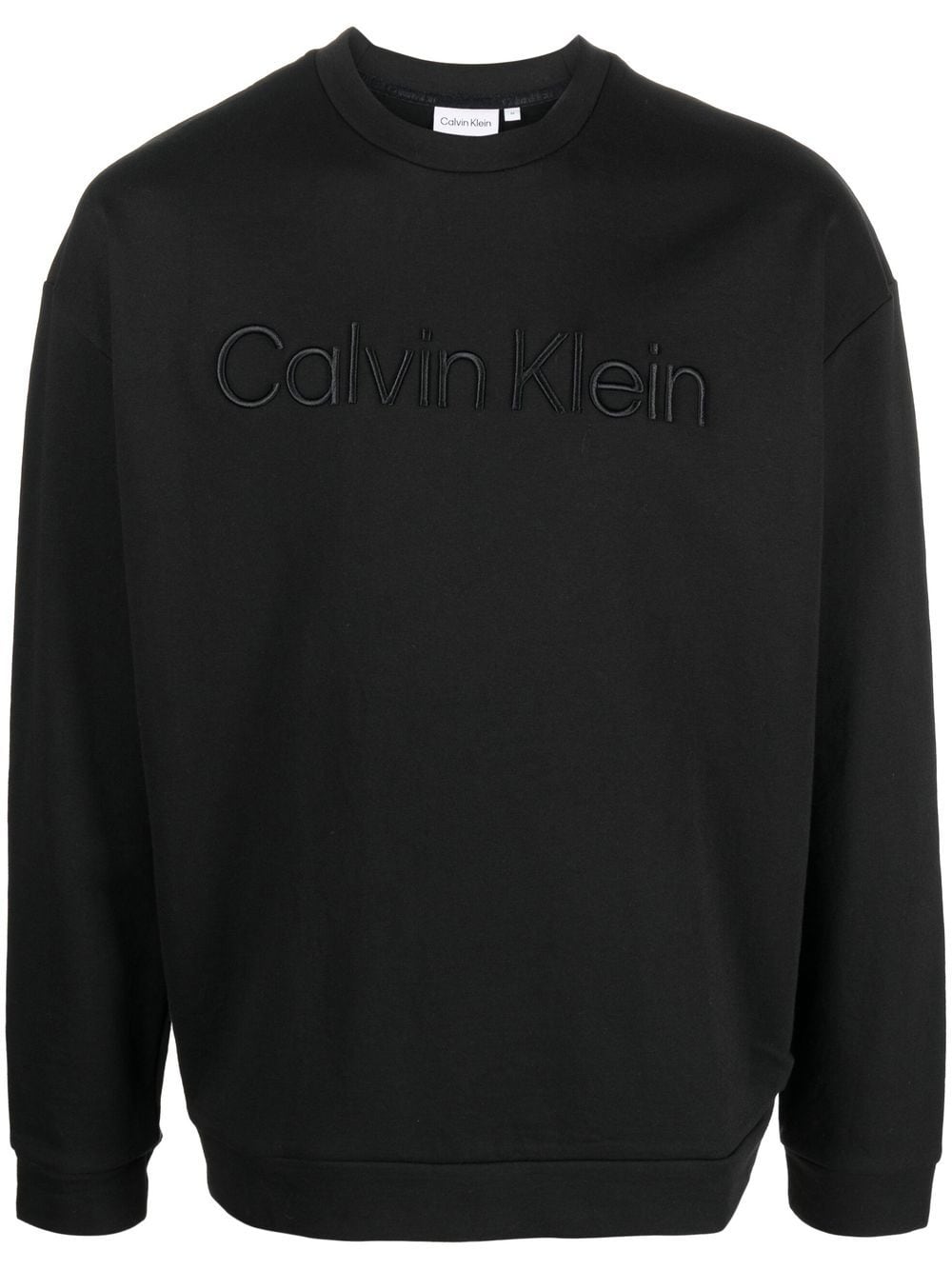 Calvin Klein embroidered-logo crew neck sweatshirt - Black von Calvin Klein