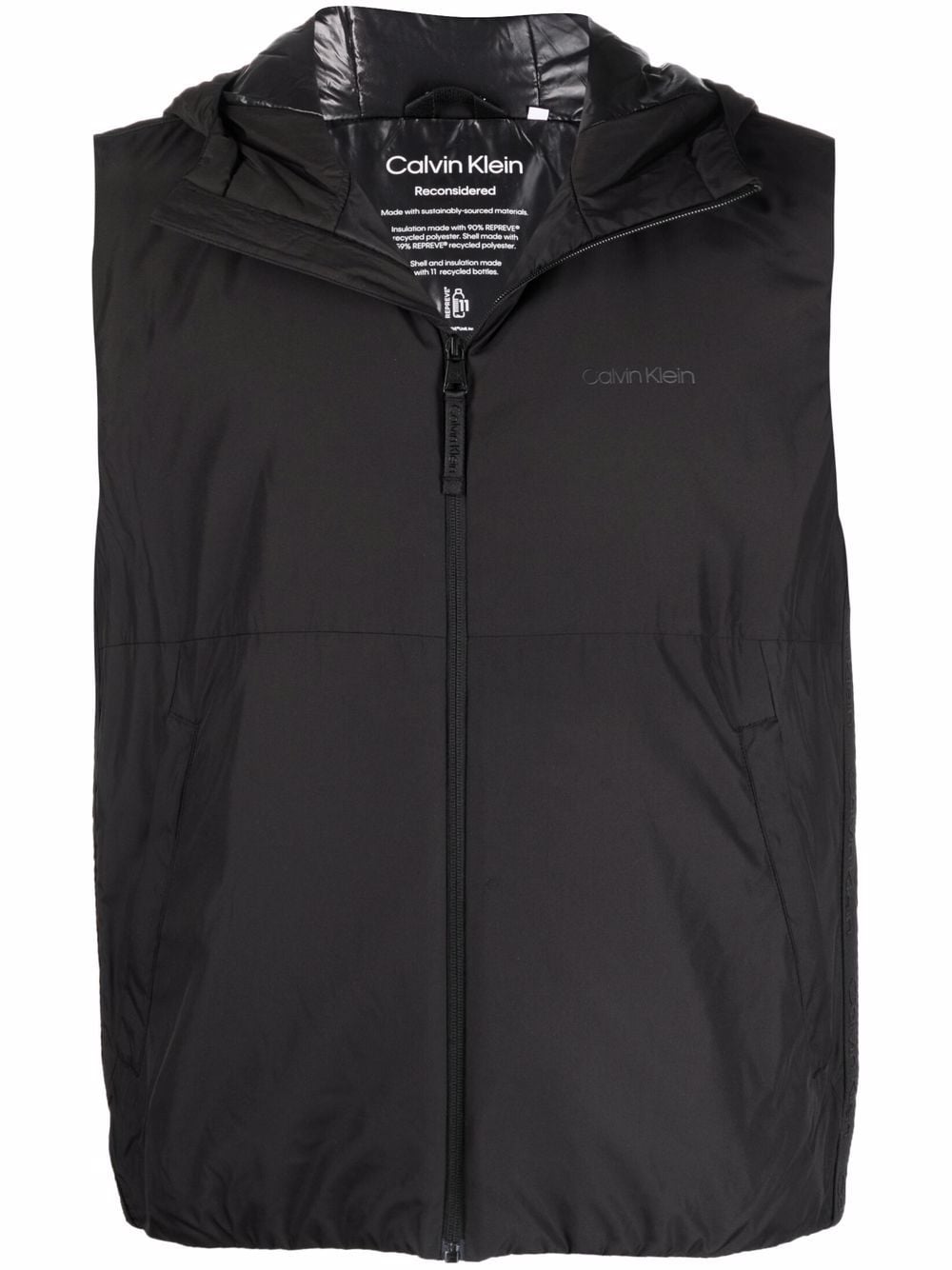 Calvin Klein hooded zip-up vest - Black von Calvin Klein