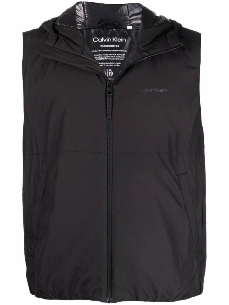 Calvin Klein hooded zip-up vest - Black von Calvin Klein
