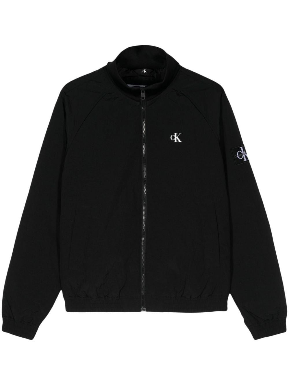 Calvin Klein logo-appliqué shell jacket - Black von Calvin Klein