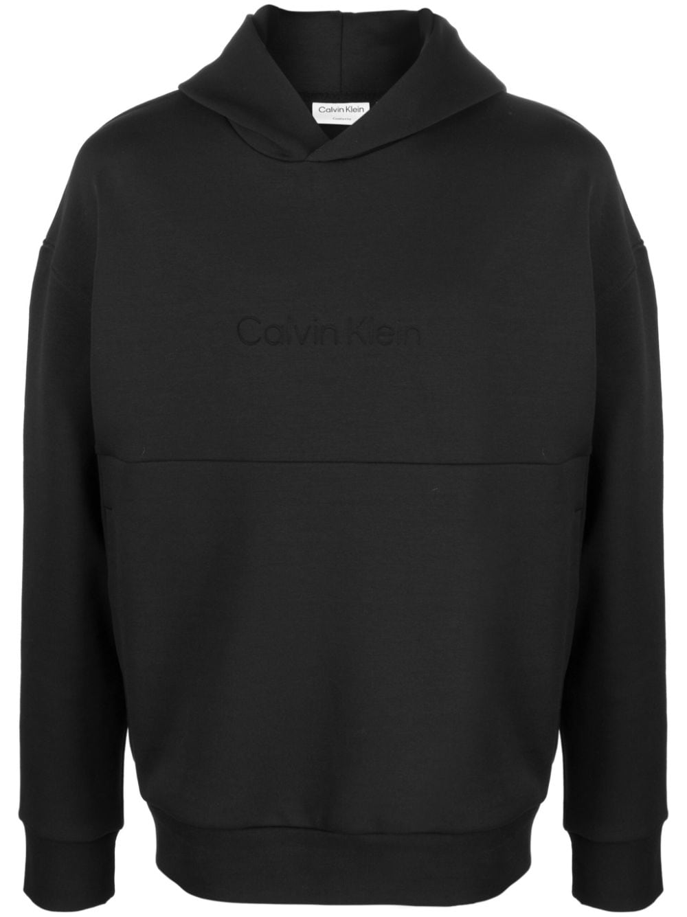 Calvin Klein logo-debossed long-sleeve hoodie - Black von Calvin Klein