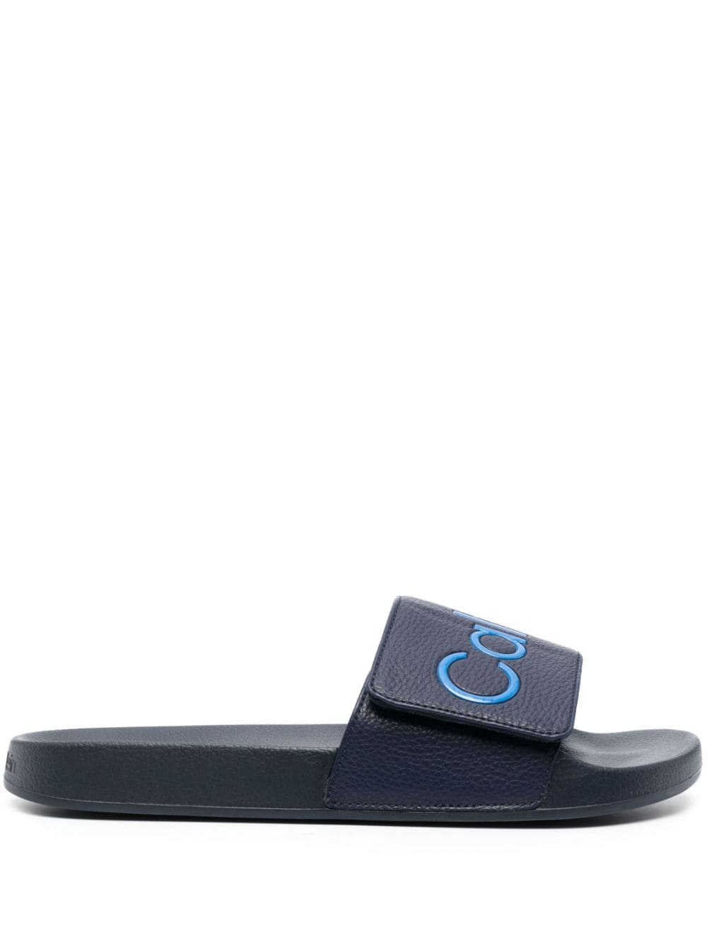 Calvin Klein logo-embossed touch-strap slides - Blue von Calvin Klein