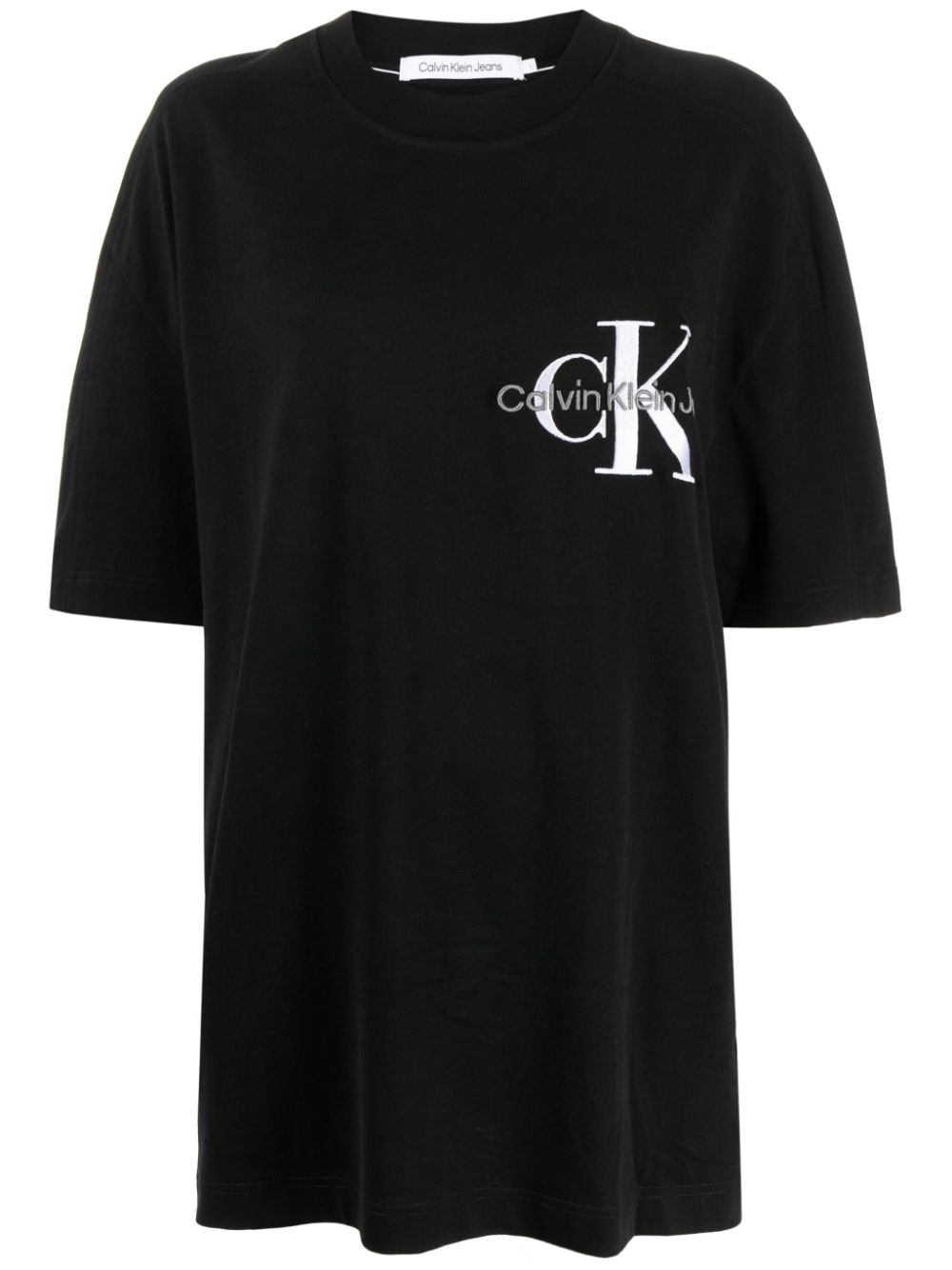 Calvin Klein logo-embroidered cotton T-shirt - Black von Calvin Klein