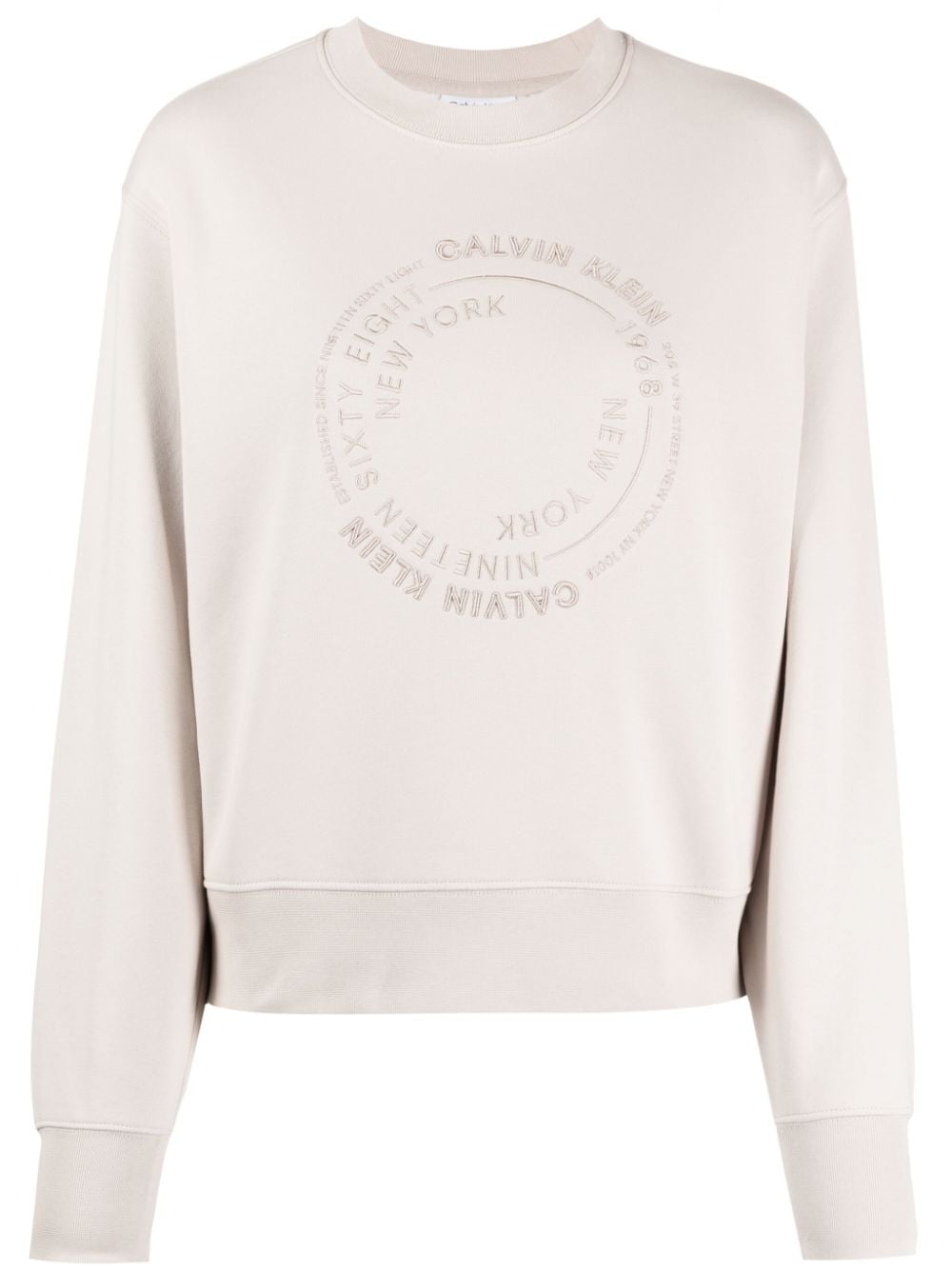 Calvin Klein logo-embroidered cotton sweatshirt - Brown von Calvin Klein