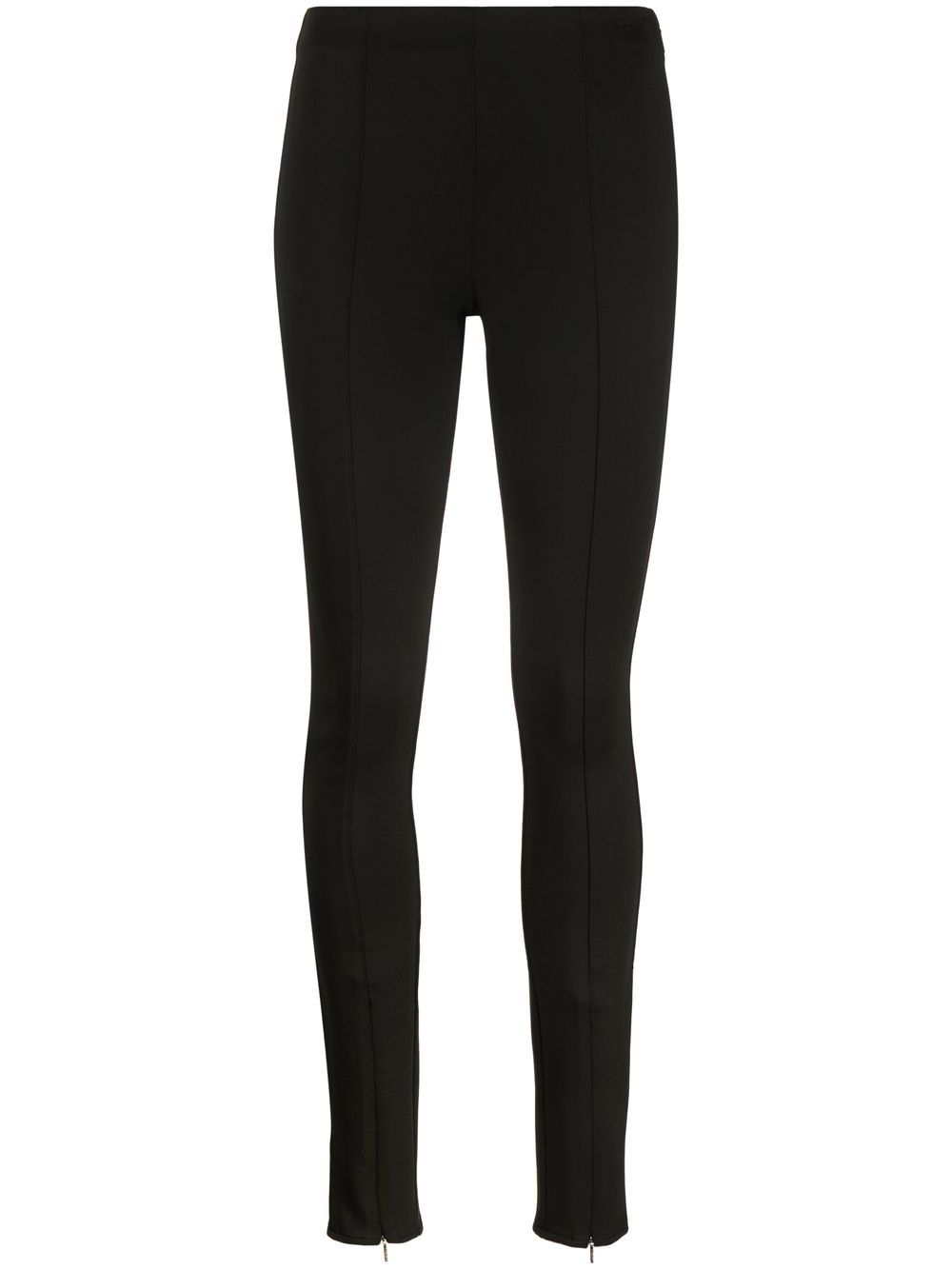 Calvin Klein logo-embroidered cuff-zip leggings - Black von Calvin Klein