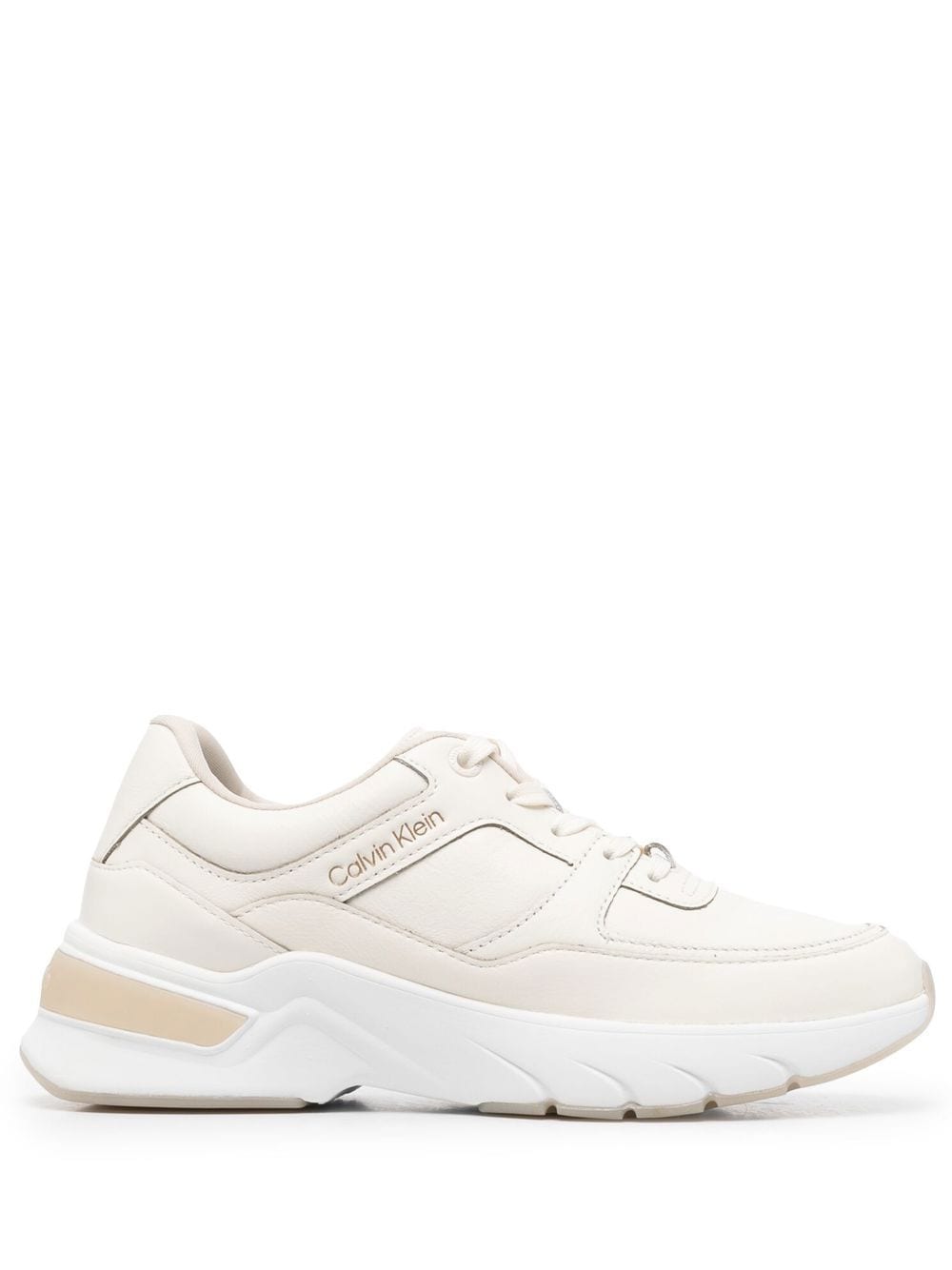 Calvin Klein logo-embroidered panelled sneakers - Neutrals von Calvin Klein