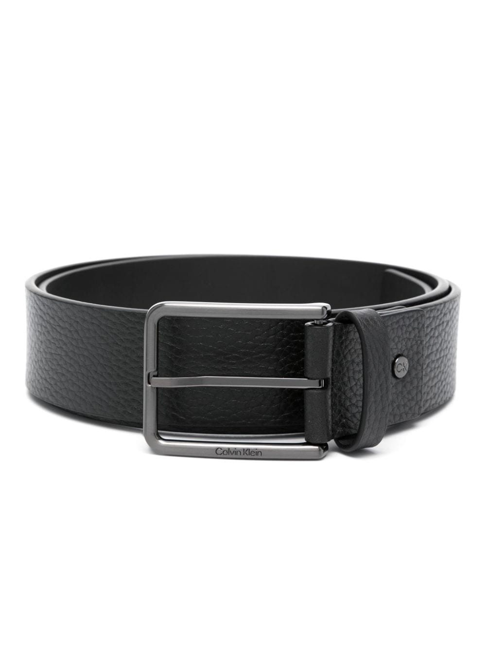 Calvin Klein logo-engraved buckle belt - Black von Calvin Klein