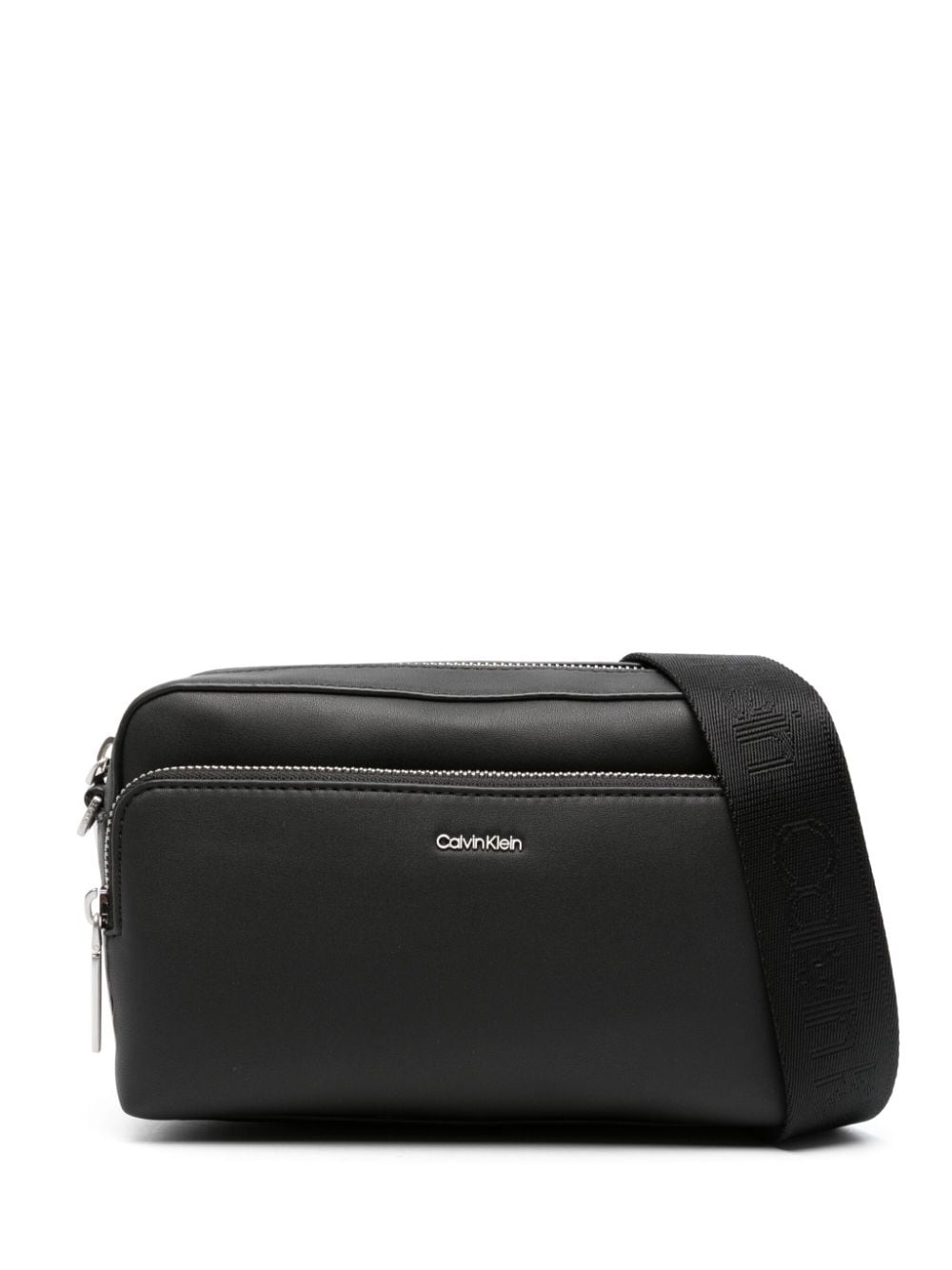 Calvin Klein logo-lettering leather crossbody bag - Black von Calvin Klein