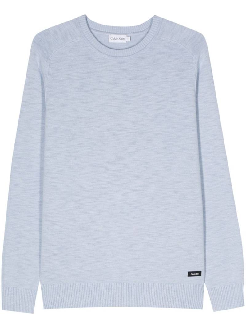 Calvin Klein logo-patch cotton jumper - Blue von Calvin Klein