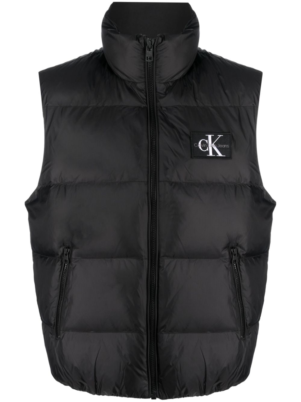 Calvin Klein logo-patch padded gilet - Black von Calvin Klein