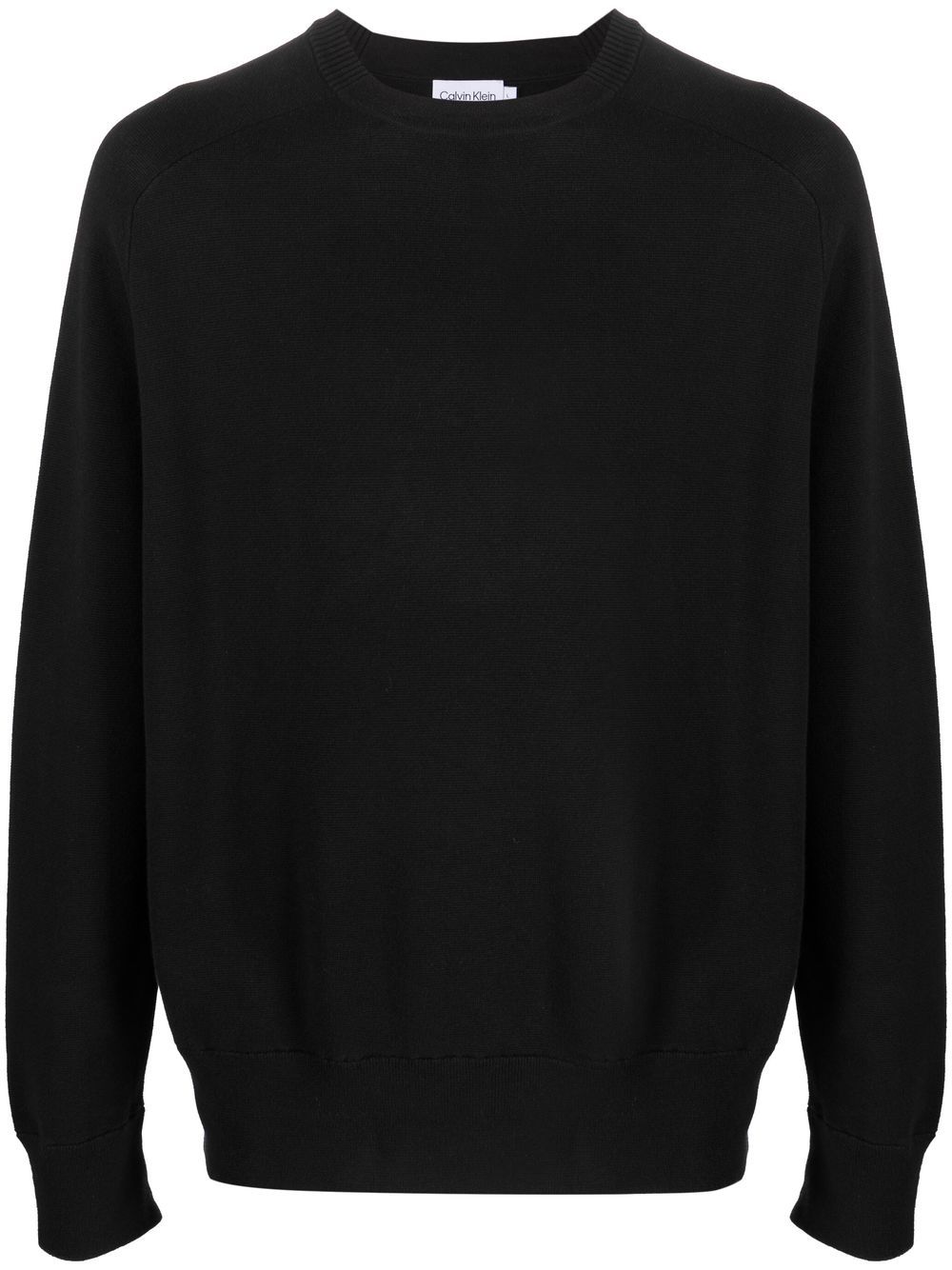 Calvin Klein logo-patch sleeve knit jumper - Black von Calvin Klein