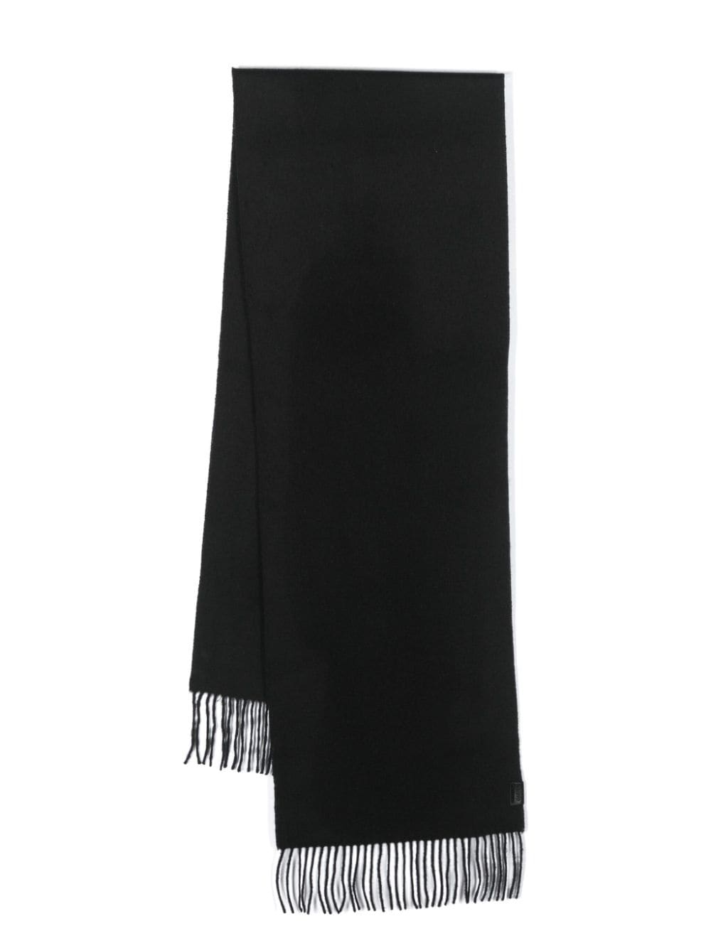 Calvin Klein logo-patch wool scarf - Black von Calvin Klein