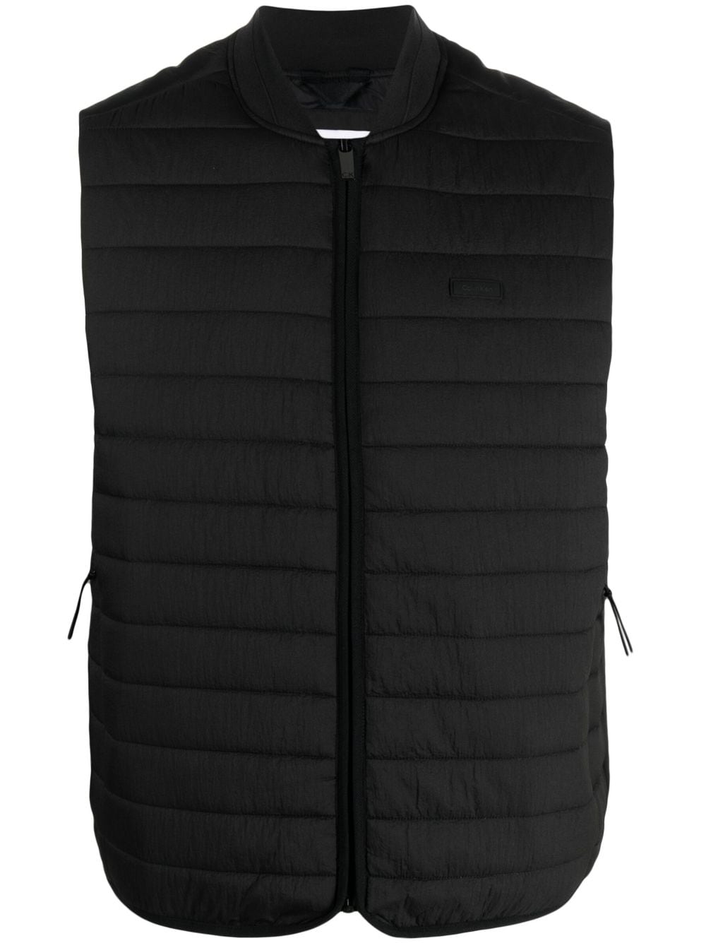 Calvin Klein logo-patch zip-up gilet - Black von Calvin Klein