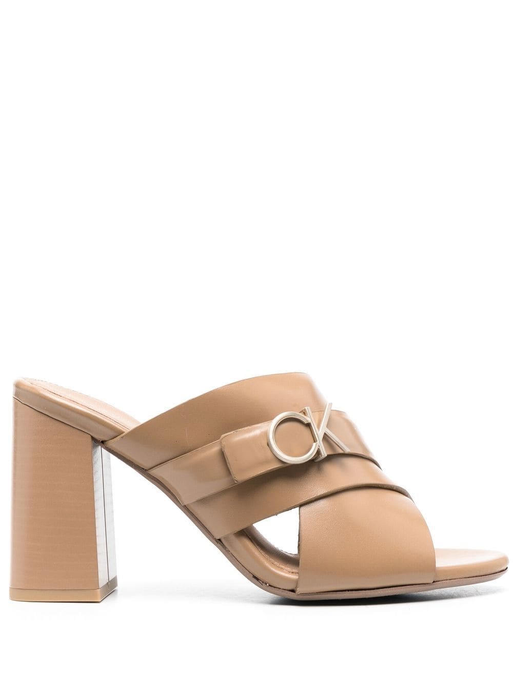 Calvin Klein logo-plaque 95mm mules - Neutrals von Calvin Klein