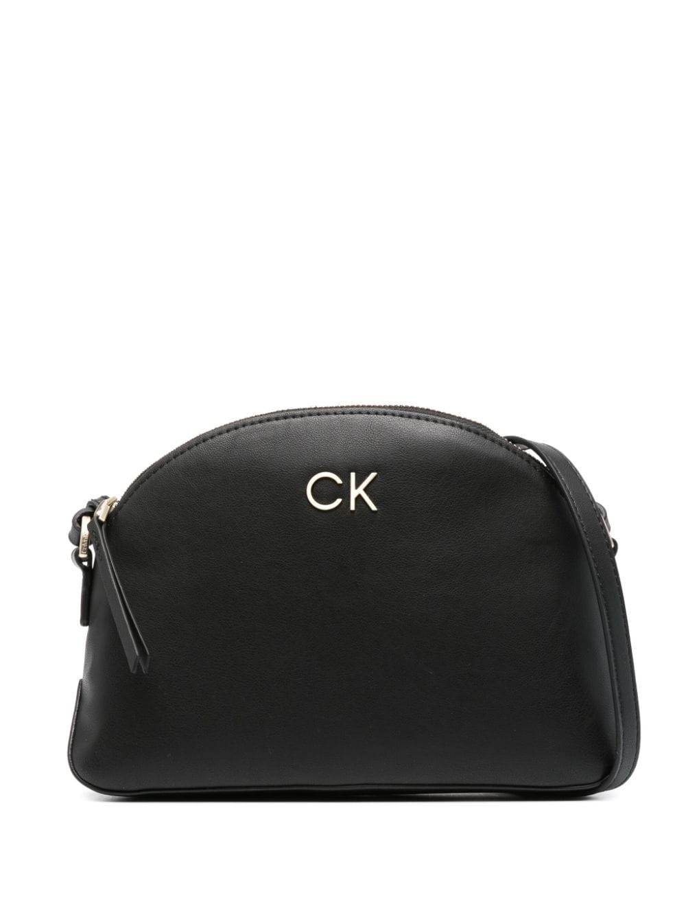 Calvin Klein logo-plaque faux-leather crossbody bag - Black von Calvin Klein