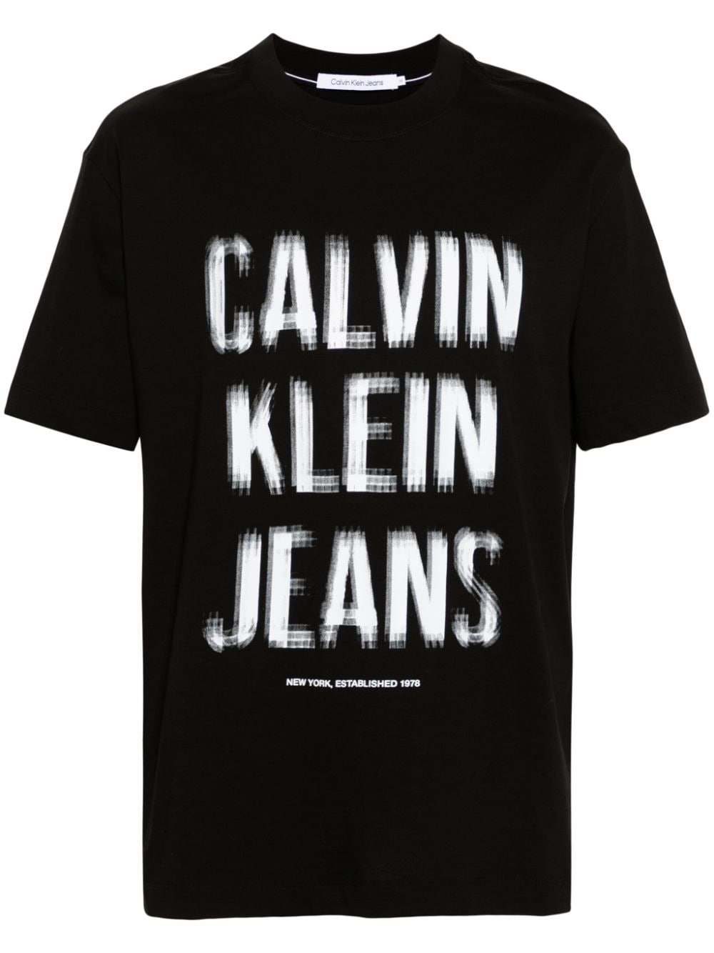 Calvin Klein logo-print cotton blend T-shirt - Black von Calvin Klein