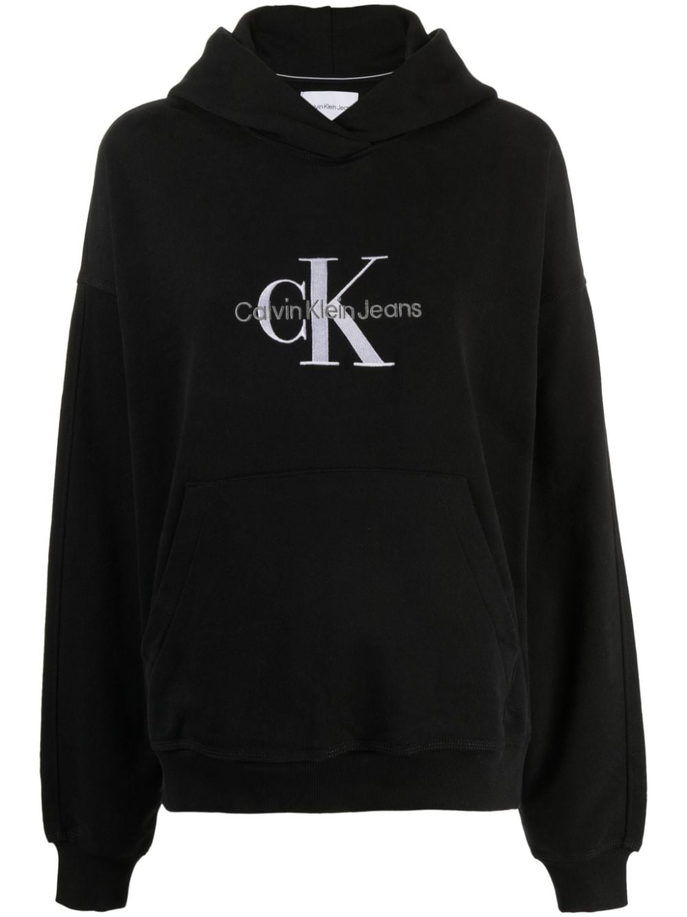 Calvin Klein logo-print cotton-blend hoodie - Black von Calvin Klein