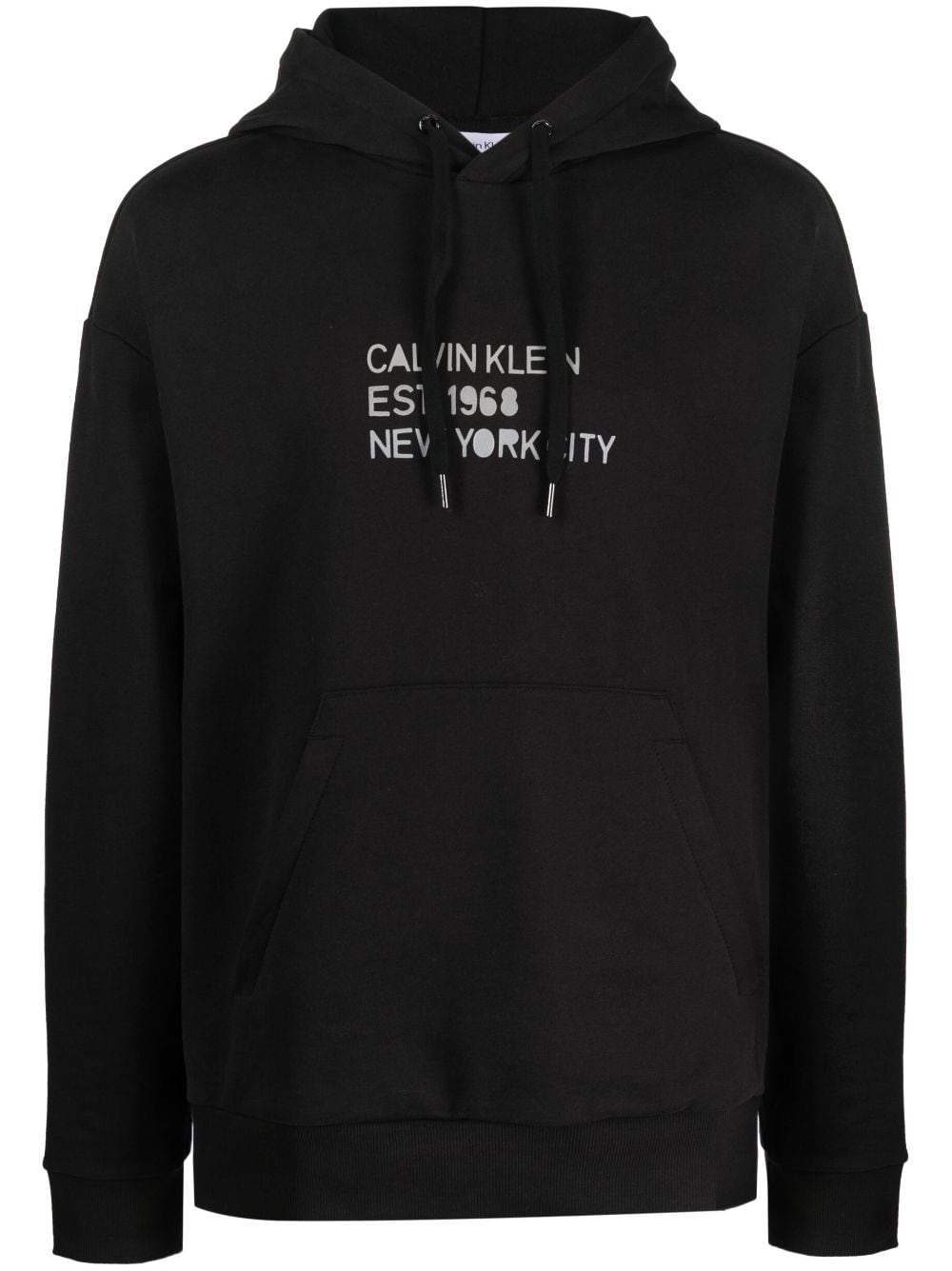 Calvin Klein logo-print cotton hoodie - Black von Calvin Klein