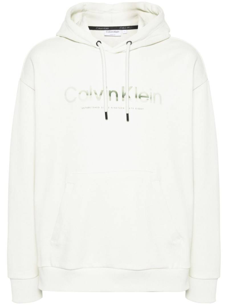 Calvin Klein logo-print cotton hoodie - Green von Calvin Klein
