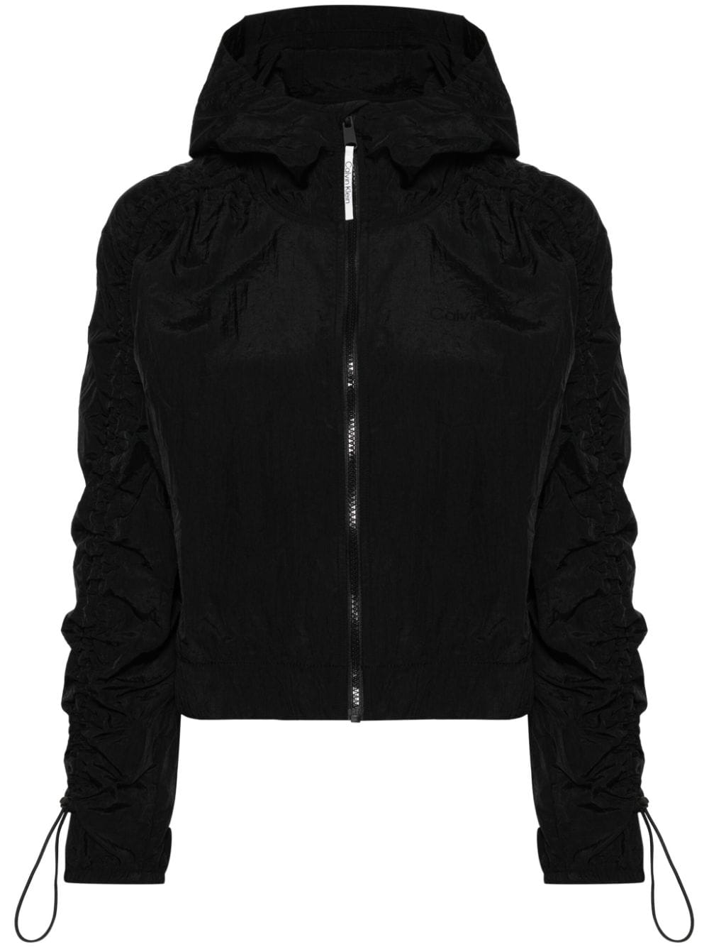 Calvin Klein logo-print hooded jacket - Black von Calvin Klein