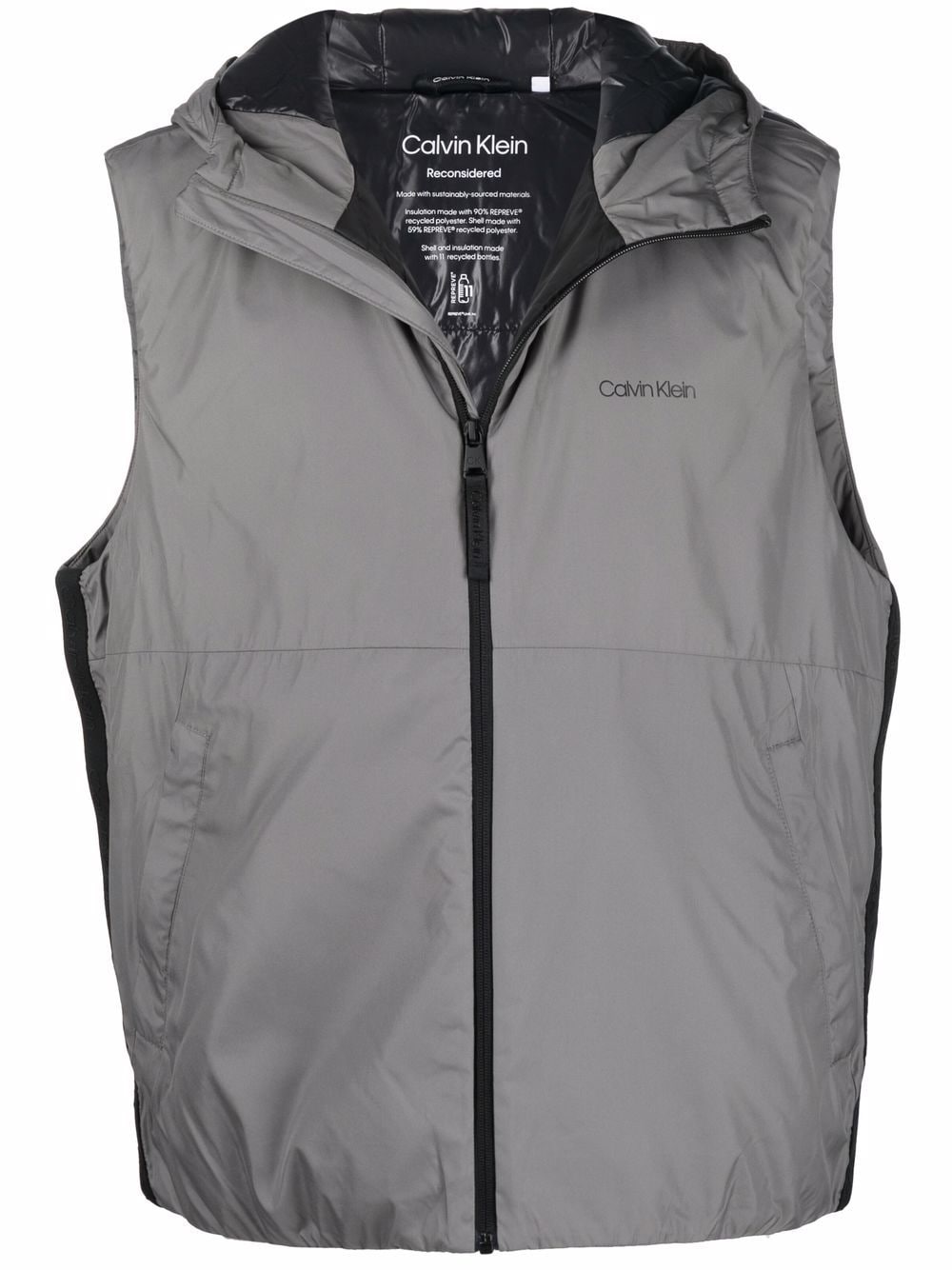 Calvin Klein logo-print hooded vest - Grey von Calvin Klein