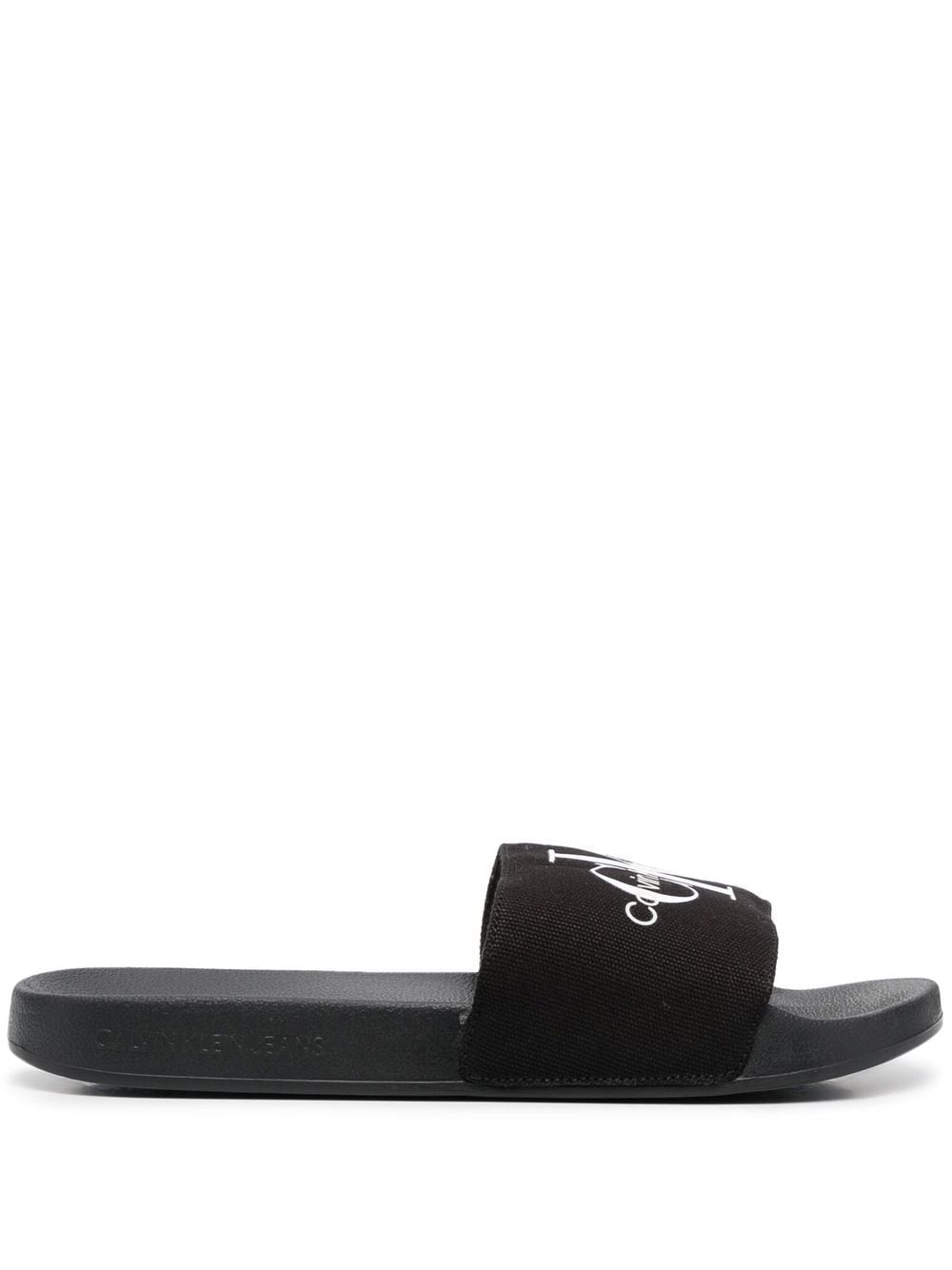 Calvin Klein logo-print moulded slides - Black von Calvin Klein