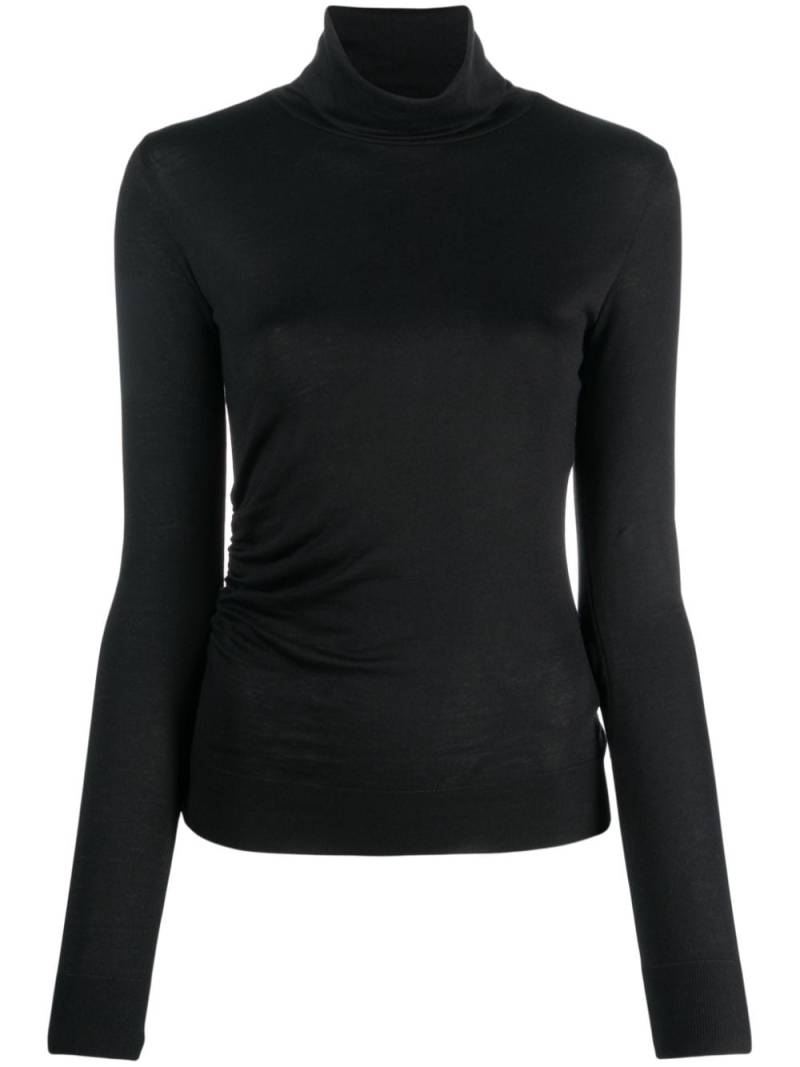 Calvin Klein logo-print roll-neck T-shirt - Black von Calvin Klein