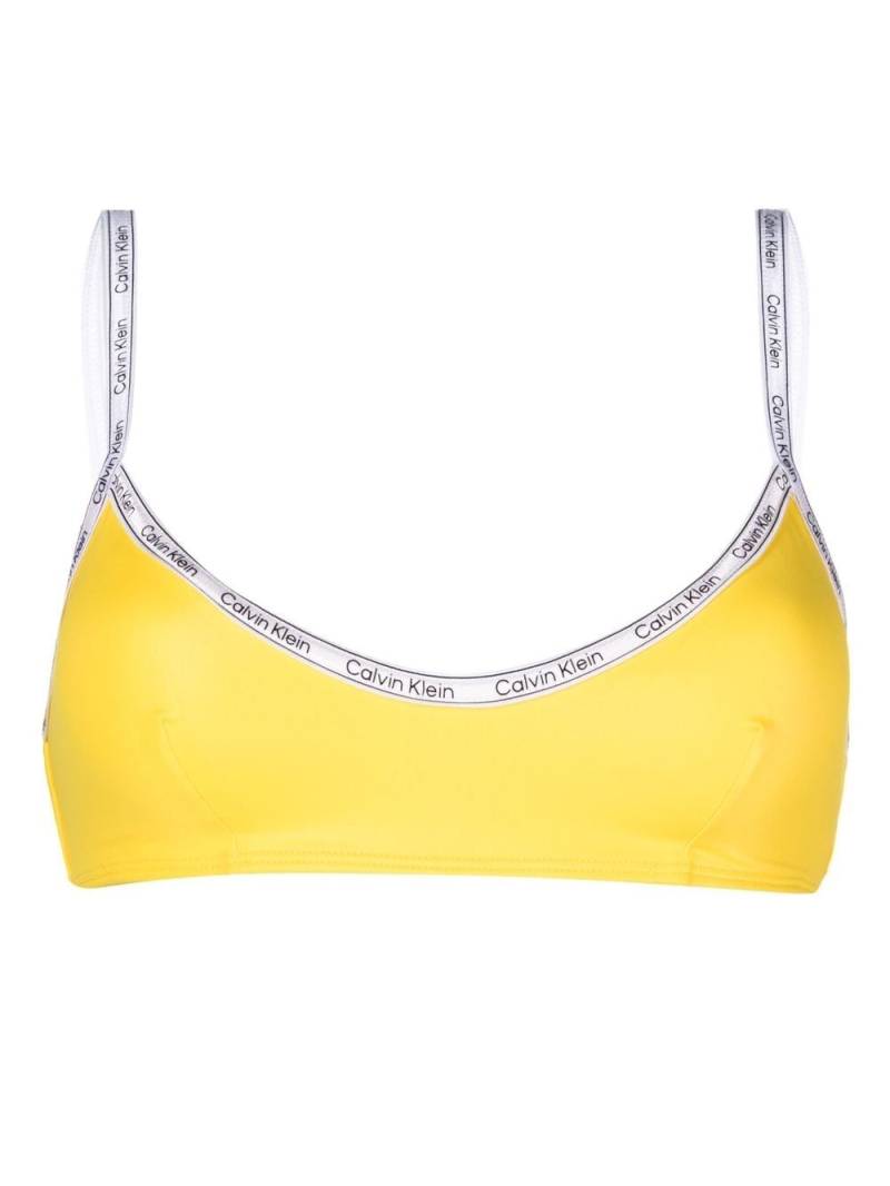Calvin Klein logo-print strap bikini top - Yellow von Calvin Klein