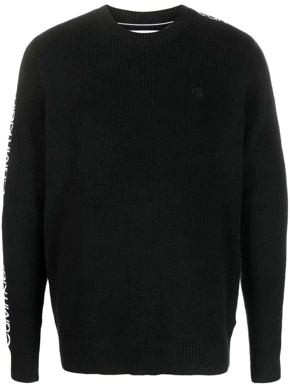 Calvin Klein logo-tape crew-neck sweatshirt - Black von Calvin Klein