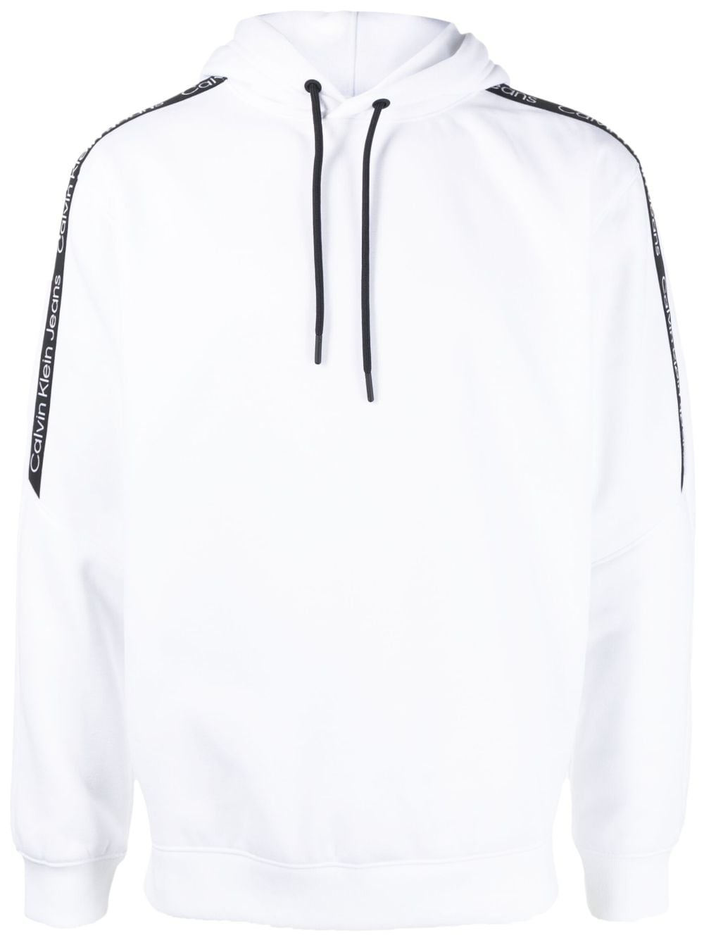Calvin Klein logo-tape hoodie - White von Calvin Klein