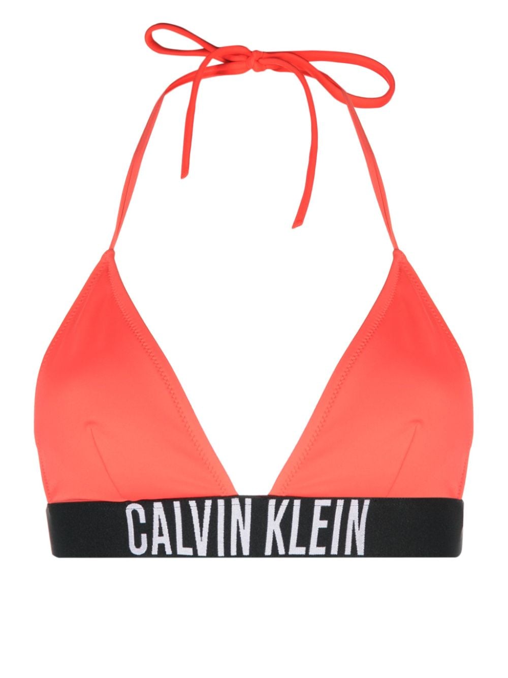 Calvin Klein logo-underband halterneck bikini top - Red von Calvin Klein