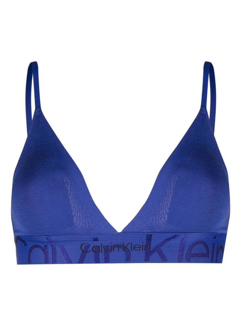 Calvin Klein logo-underband triangle bra - Blue von Calvin Klein