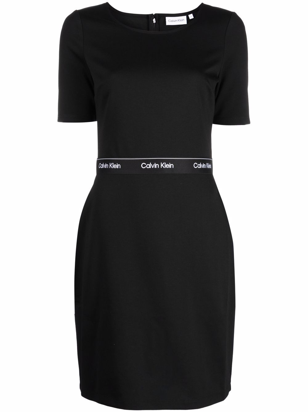 Calvin Klein logo-waistband bodycon dress - Black von Calvin Klein