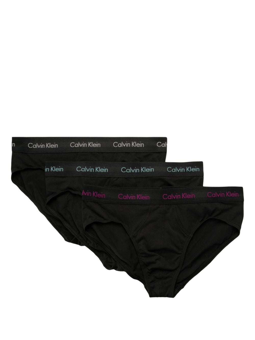 Calvin Klein logo-waistband briefs (pack of three) - Black von Calvin Klein