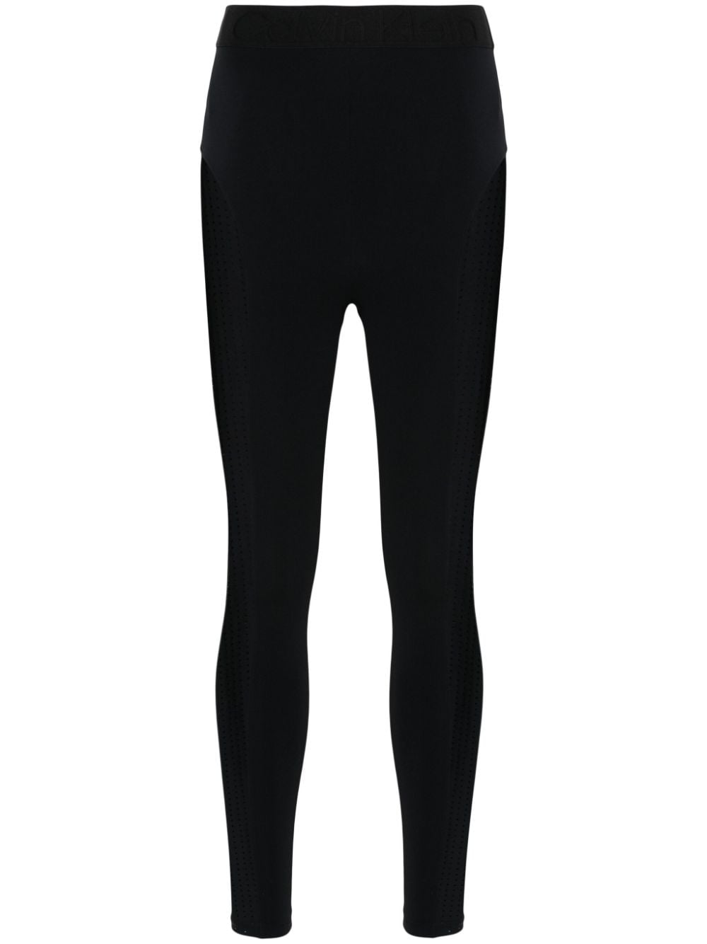 Calvin Klein logo-waistband panelled leggings - Black von Calvin Klein