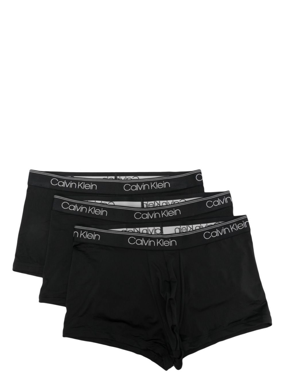 Calvin Klein logo-waistband slip-on briefs (pack of three) - Black von Calvin Klein