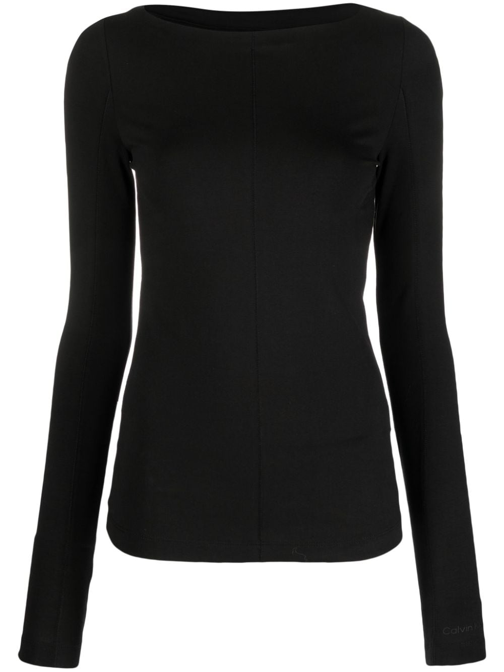 Calvin Klein long-sleeve cotton-blend T-shirt - Black von Calvin Klein