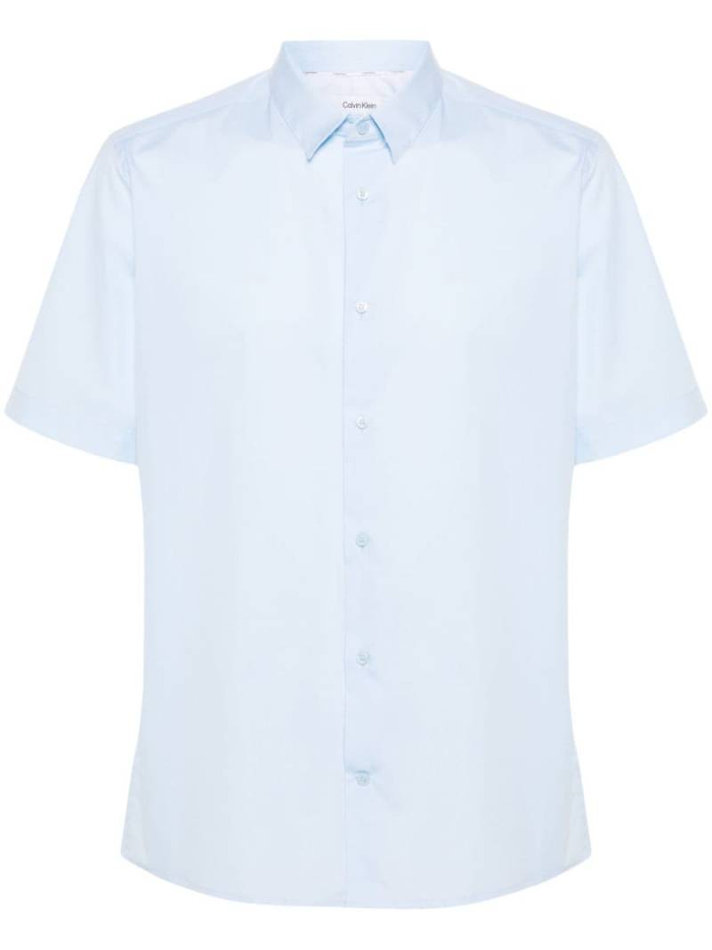 Calvin Klein monogram-embroidered cotton shirt - Blue von Calvin Klein