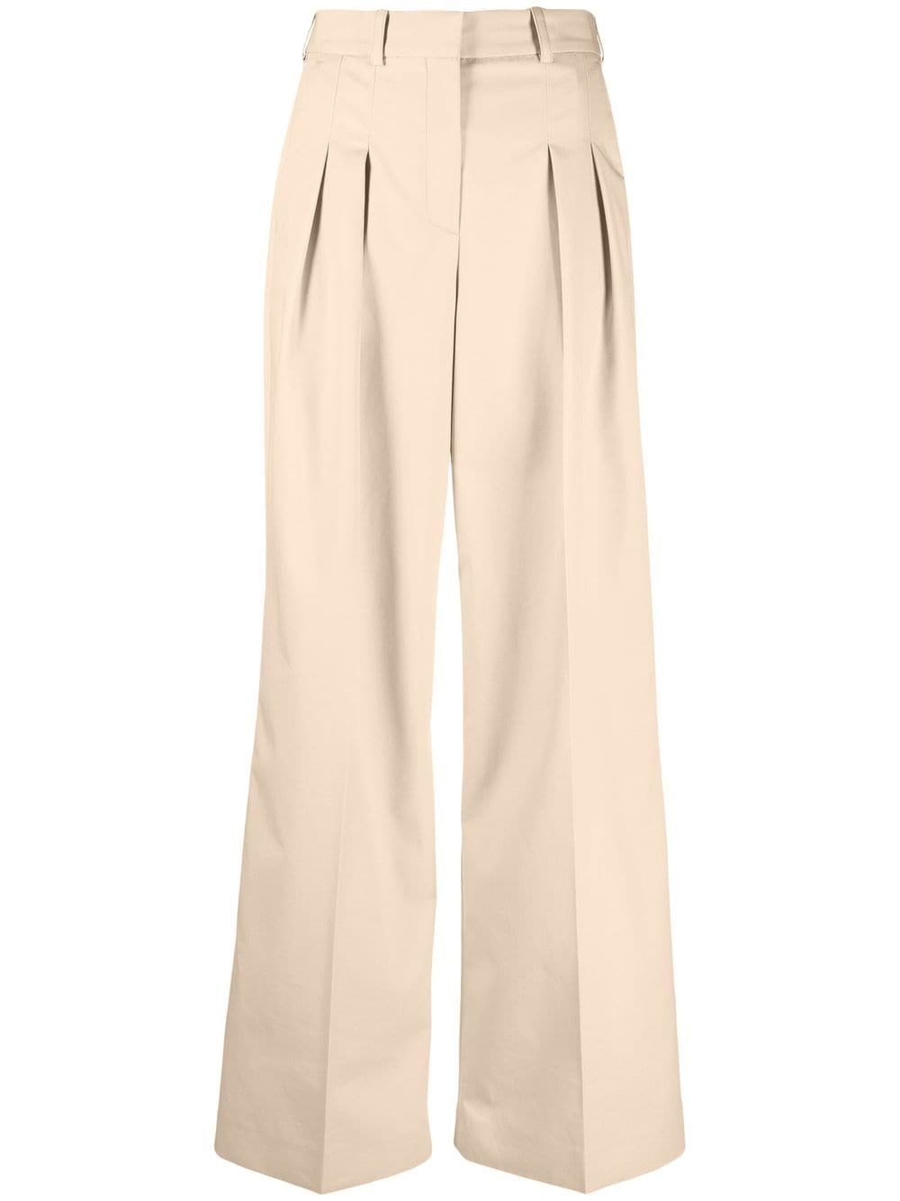 Calvin Klein pleated wide-leg trousers - Neutrals von Calvin Klein