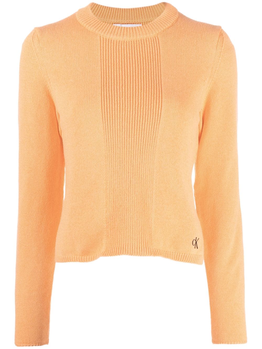 Calvin Klein ribbed-detail recycled-cotton jumper - Orange von Calvin Klein