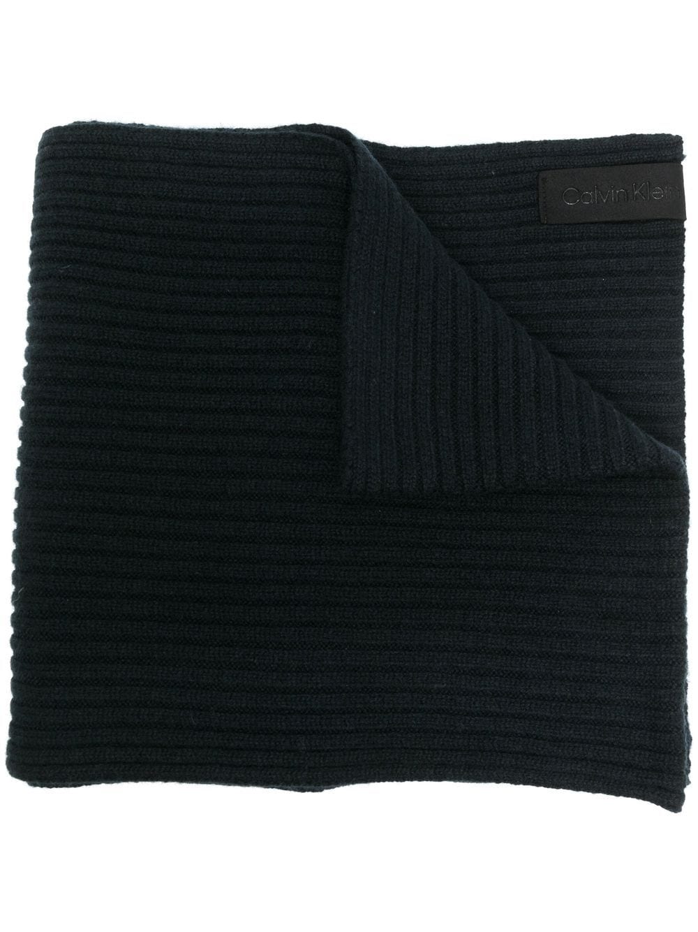 Calvin Klein ribbed-knit cashmere-wool scarf - Black von Calvin Klein