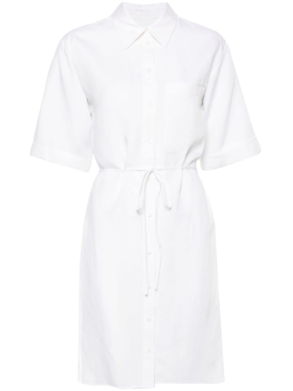 Calvin Klein short-sleeve belted shirtdress - White von Calvin Klein
